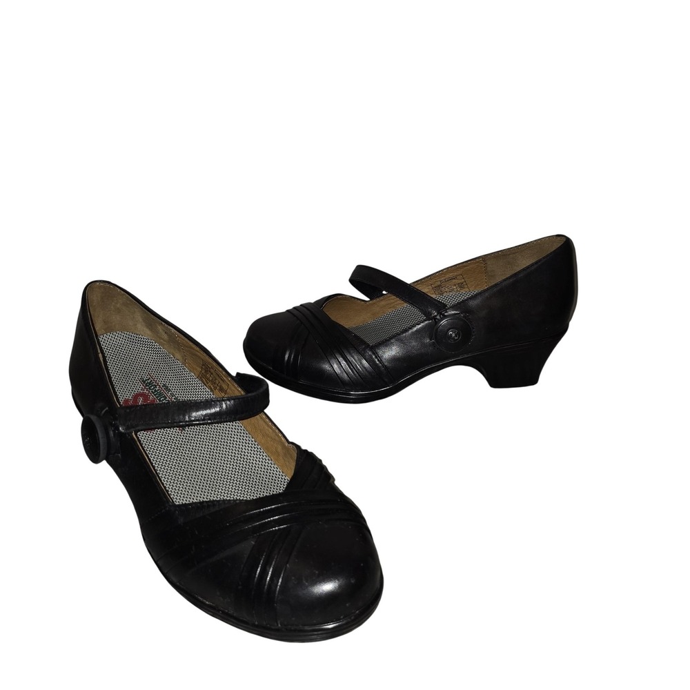 Dr. Comfort Candee Mary Jane Shoes Women 8 W Black Leather Strap Comfort Walking